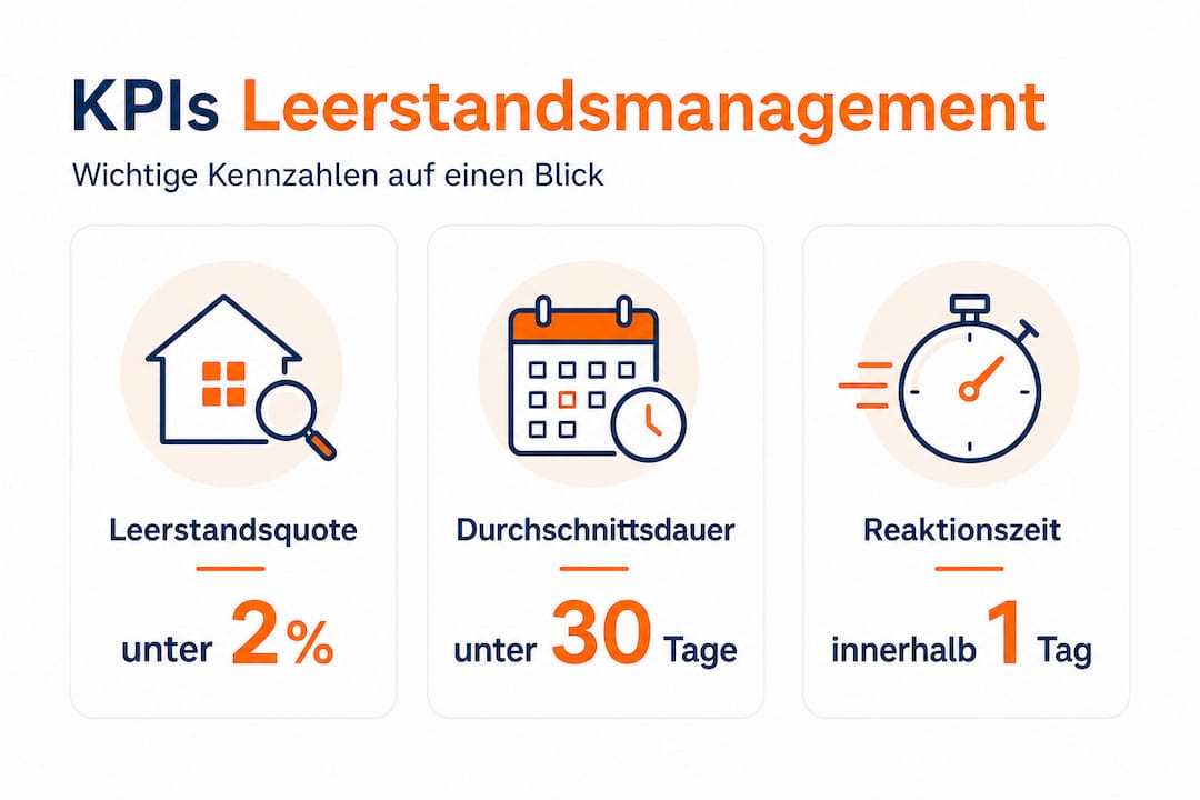 Übersichtsgrafik: Die drei wichtigsten Kennzahlen für ein erfolgreiches Leerstandsmanagement auf einen Blick