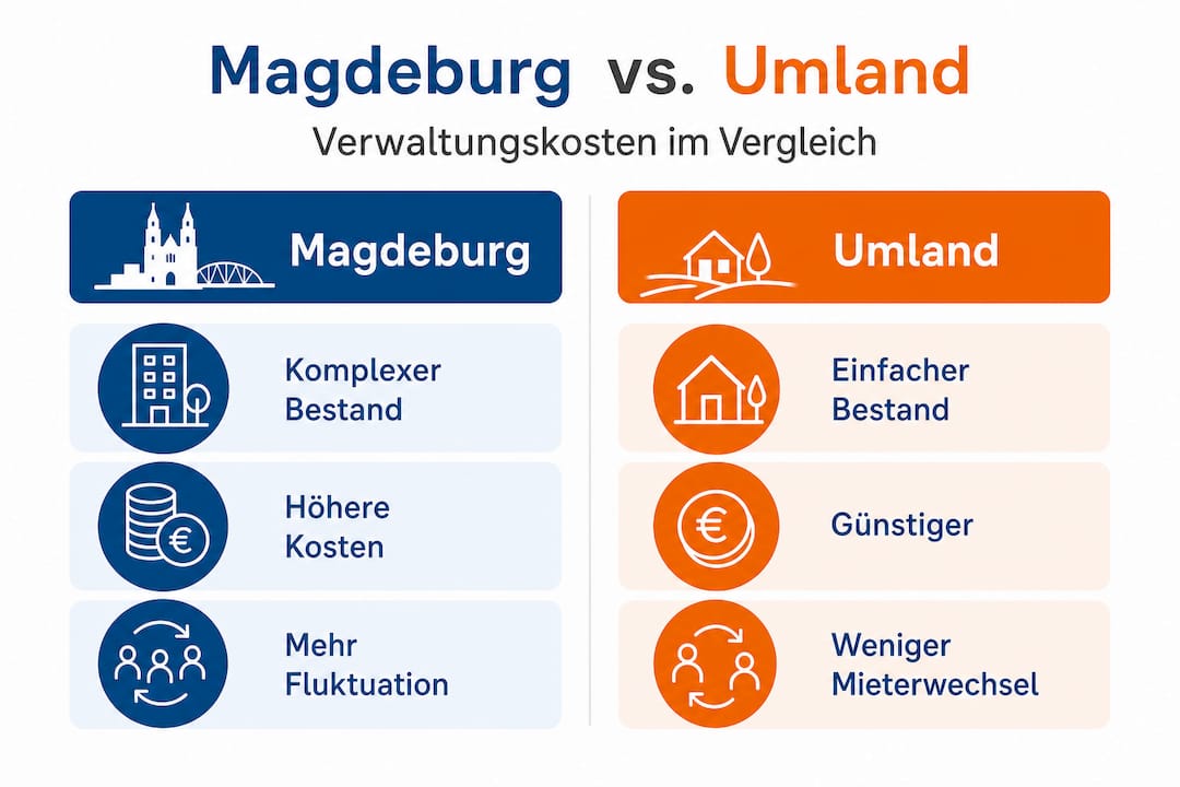 Unterschiede bei den Verwaltungskosten: Magdeburg im Vergleich mit dem Umland