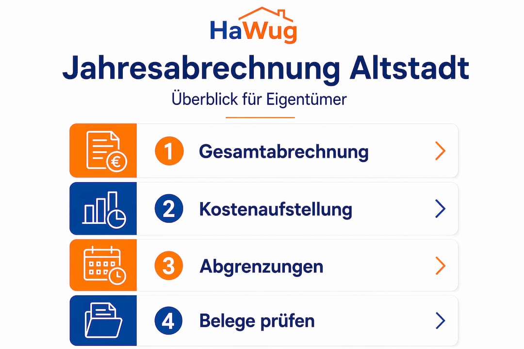 Infografik: Die wichtigsten Schritte der jährlichen Abrechnung in der Altstadt auf einen Blick