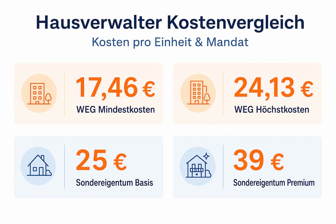 Die Infografik veranschaulicht die üblichen Kosten für Verwaltung.