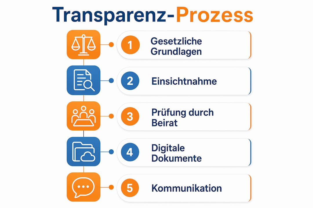 Infografik: Fünf Schritte für mehr Transparenz in der Hausverwaltung