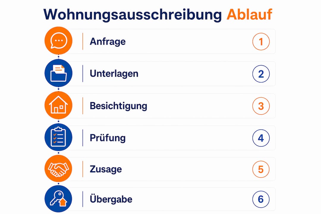 Grafische Übersicht: So läuft eine Wohnungsanzeige in sechs Schritten ab