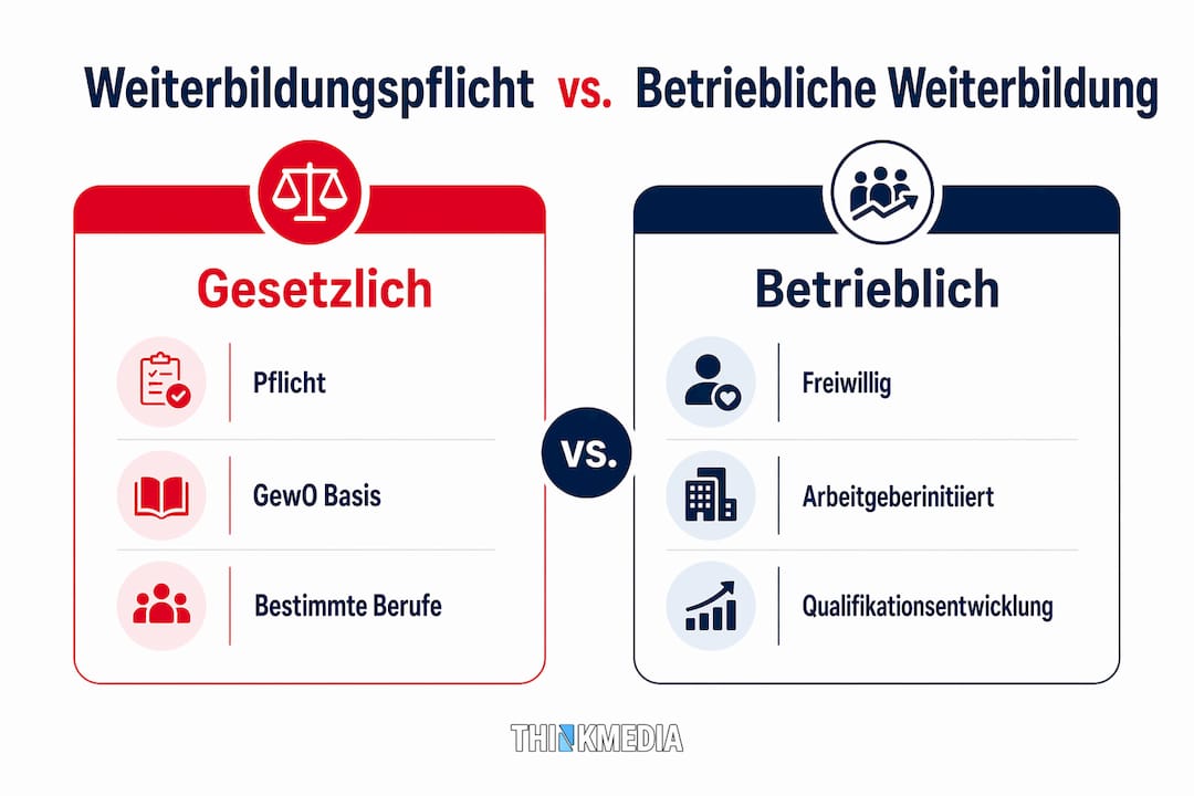 Übersicht: Gesetzliche vs. betriebliche Verpflichtungen zur Weiterbildung – ein Vergleich auf einen Blick