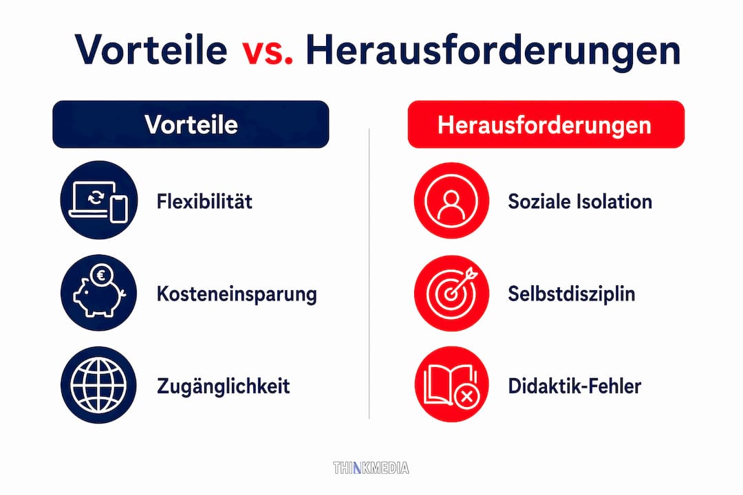 Infografik: Chancen und Herausforderungen beim digitalen Lernen von zu Hause