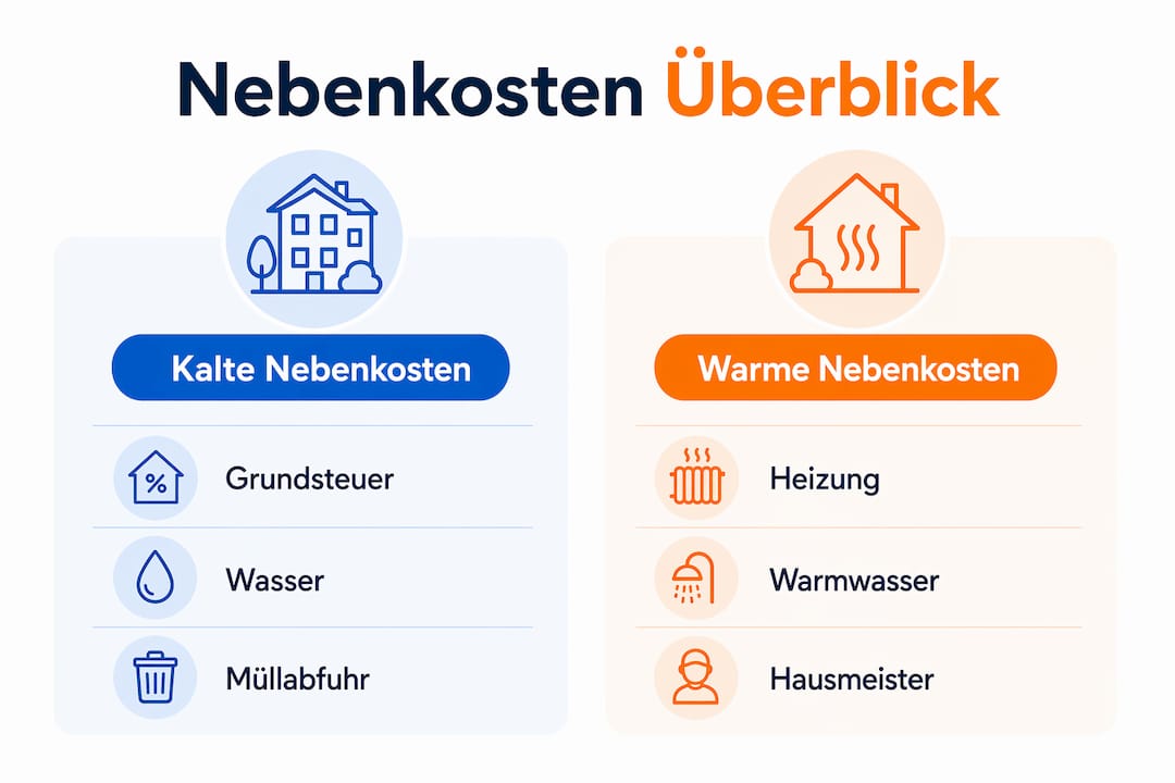 Übersicht: Welche Nebenkosten fallen als kalte und warme Betriebskosten an?