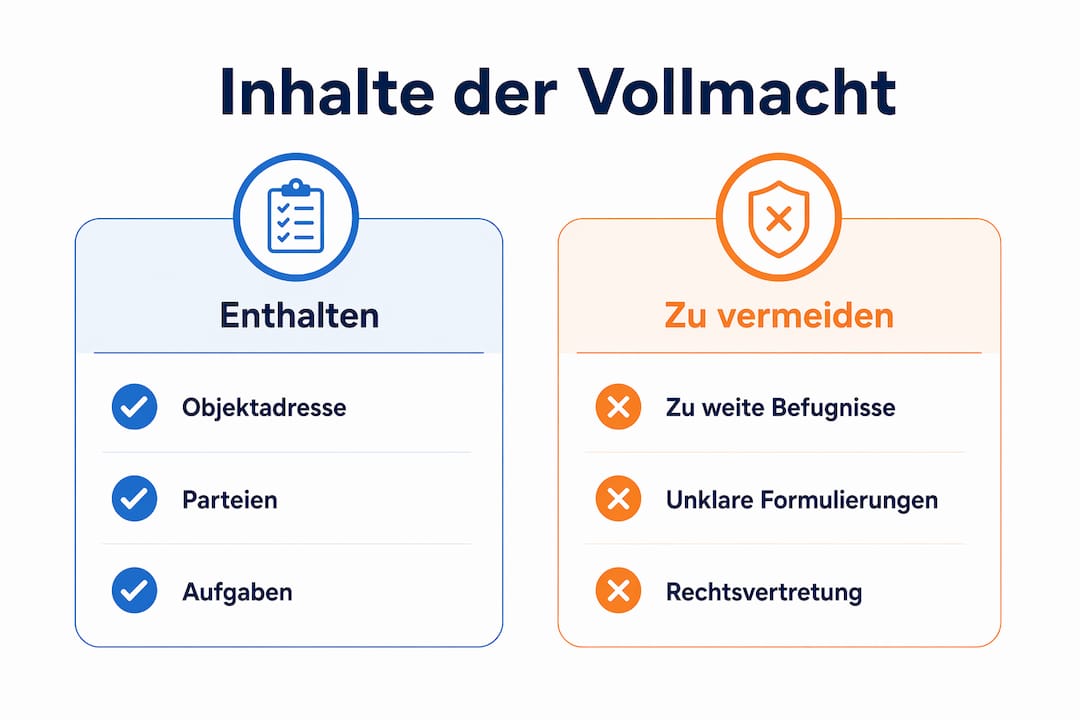Übersicht: Wichtige Bestandteile einer Hausverwaltervollmacht auf einen Blick