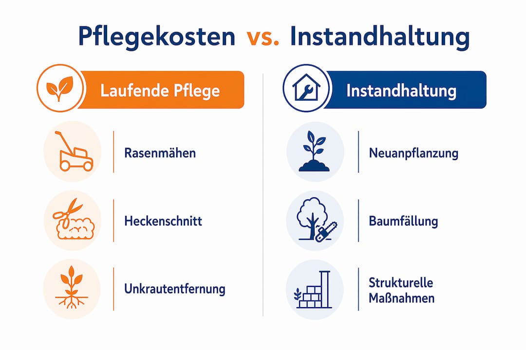 Übersicht der laufenden Kosten für Wartung und Pflege