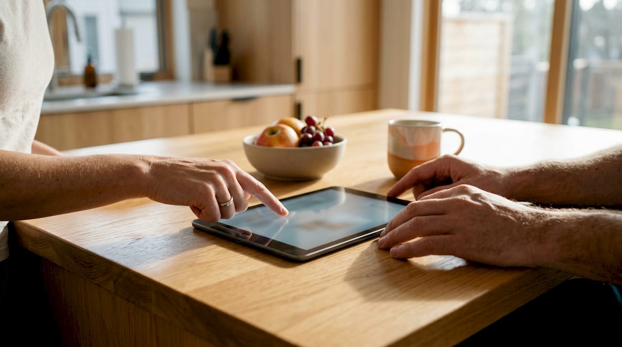 Bei der digitalen Verwaltung von Immobilien werden Daten am Laptop eingegeben.