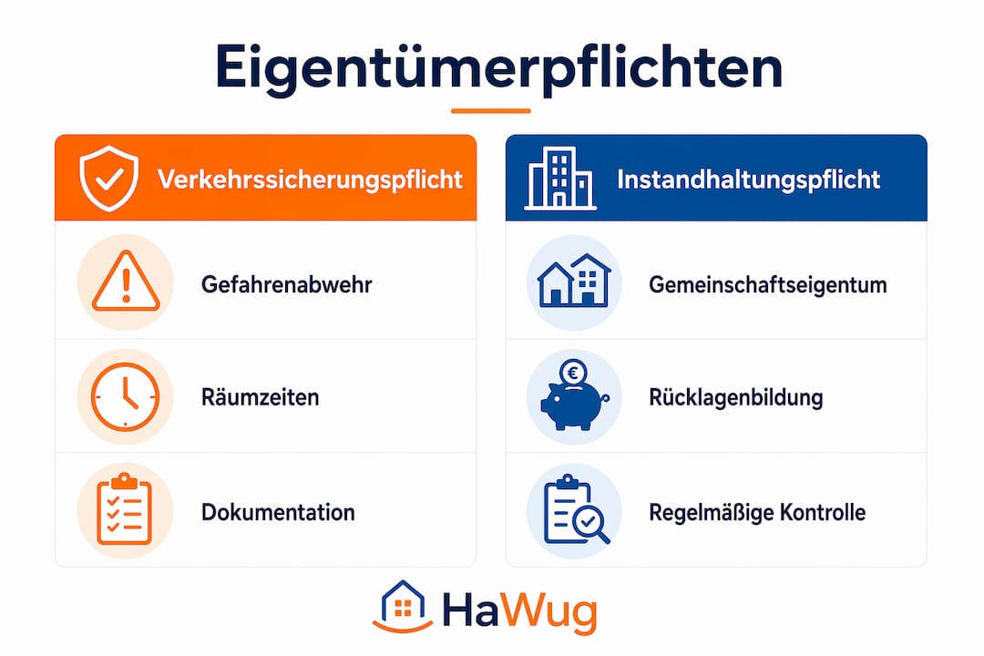 Übersicht: Pflichten zur Verkehrssicherung und Wartung