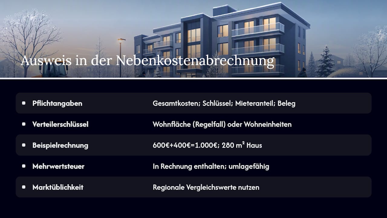 Wie weisen Sie Winterdienstkosten in der Nebenkostenabrechnung korrekt aus? — overview diagram