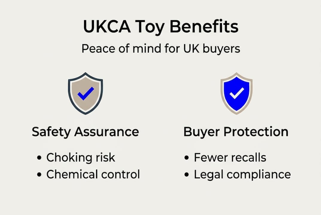 Infographic showing UKCA toy safety benefits