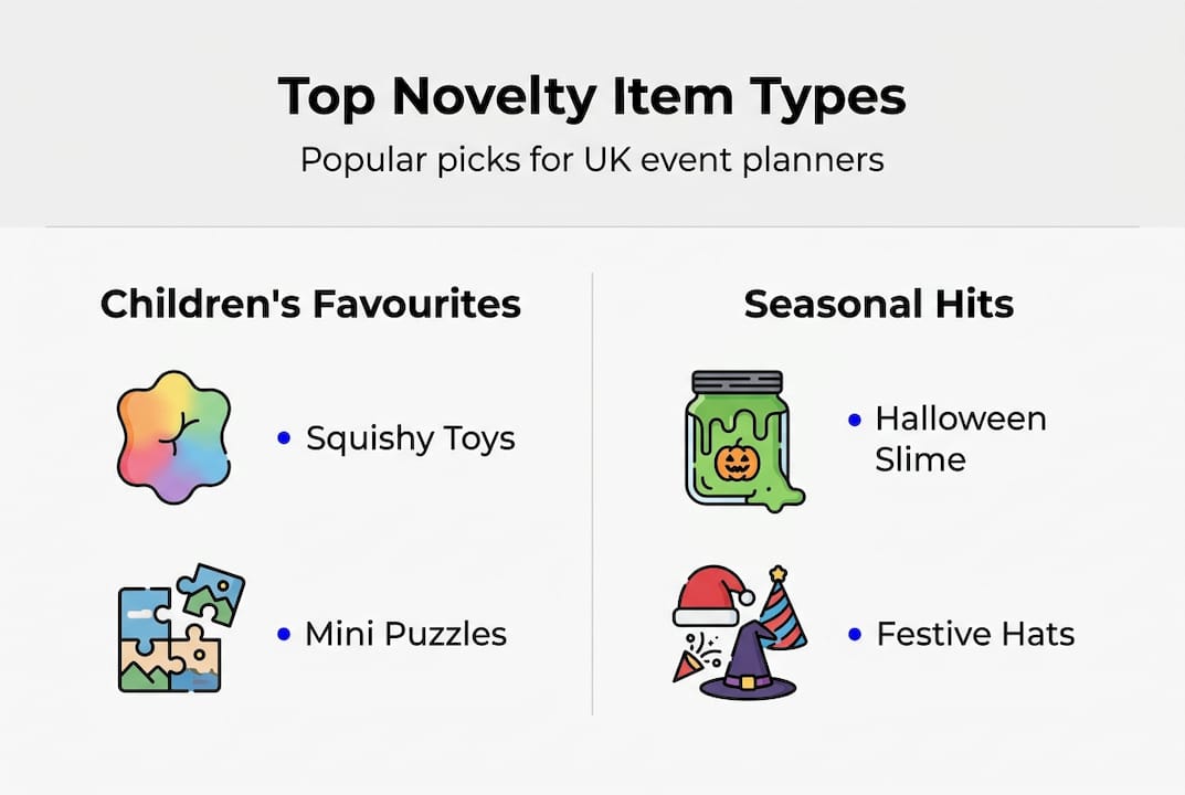 Infographic of top novelty item categories