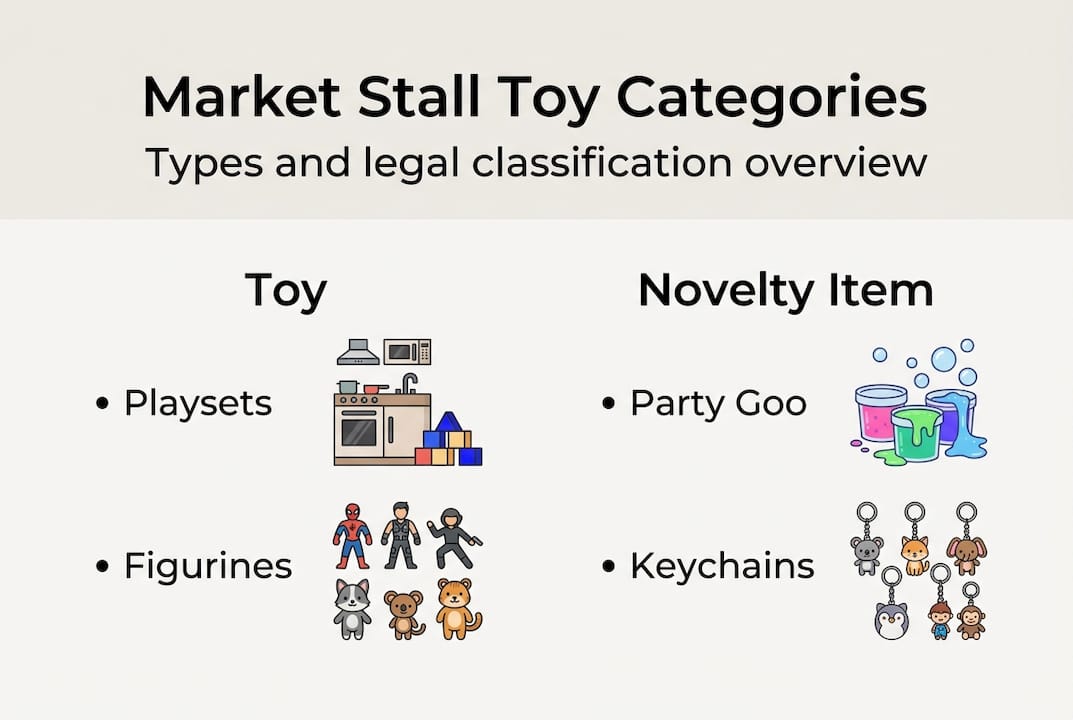 Infographic showing toy and novelty categories
