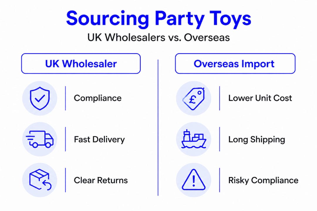 Infographic comparing UK wholesalers and direct overseas import