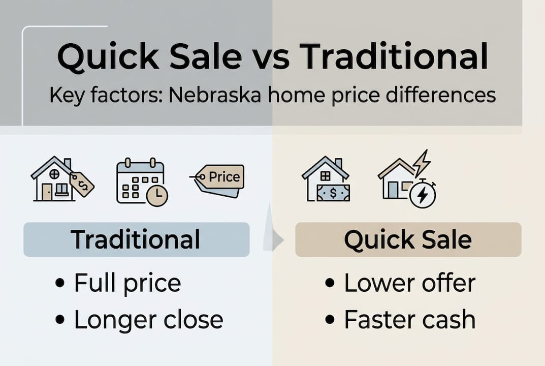 Infographic comparing quick vs traditional home sales