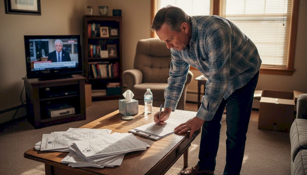 Homeowner filling Nebraska property checklist