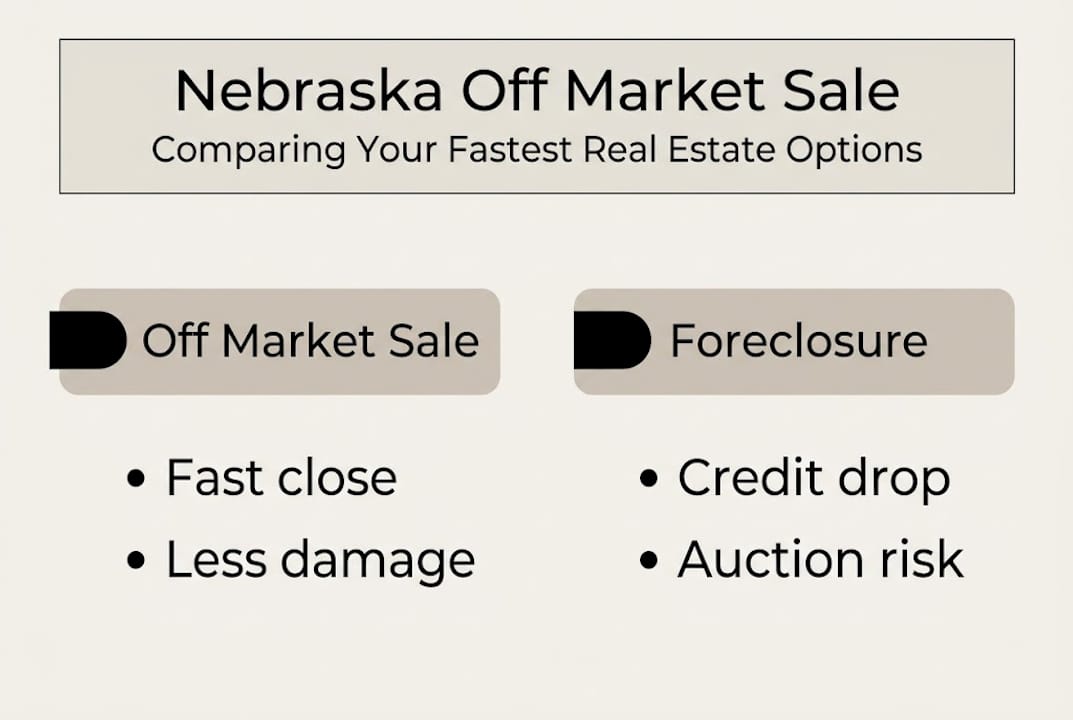 Infographic comparing off market sale and foreclosure