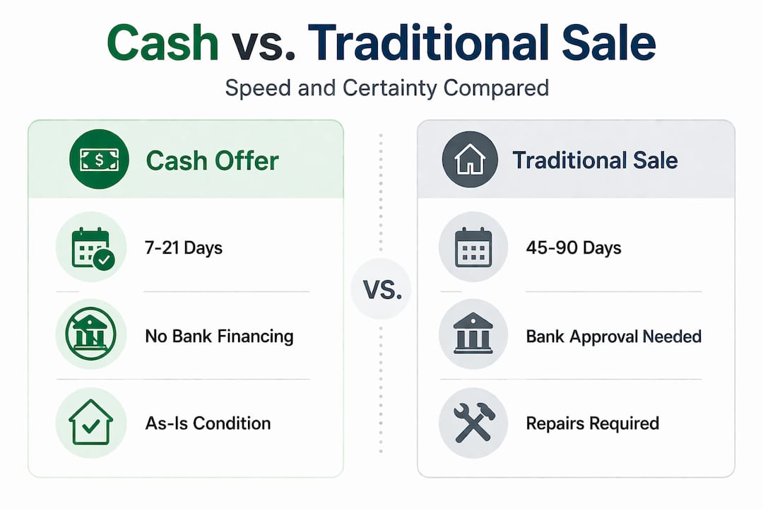 Cash offer versus traditional sale infographic