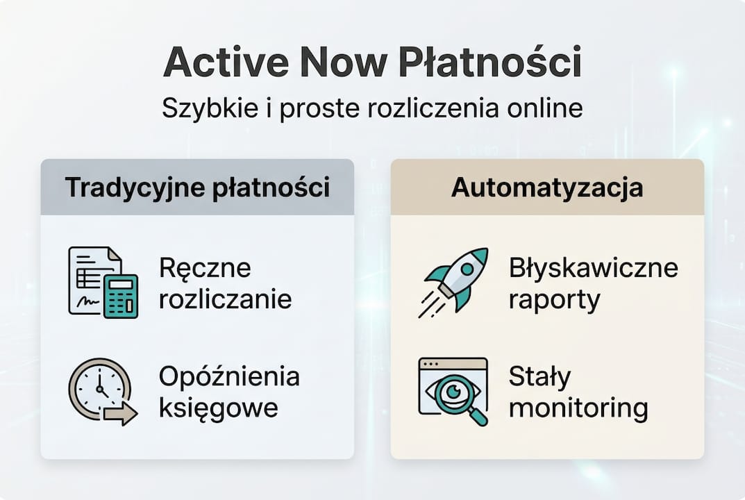 Grafika przedstawiająca różnice między tradycyjnym a automatycznym sposobem rozliczania