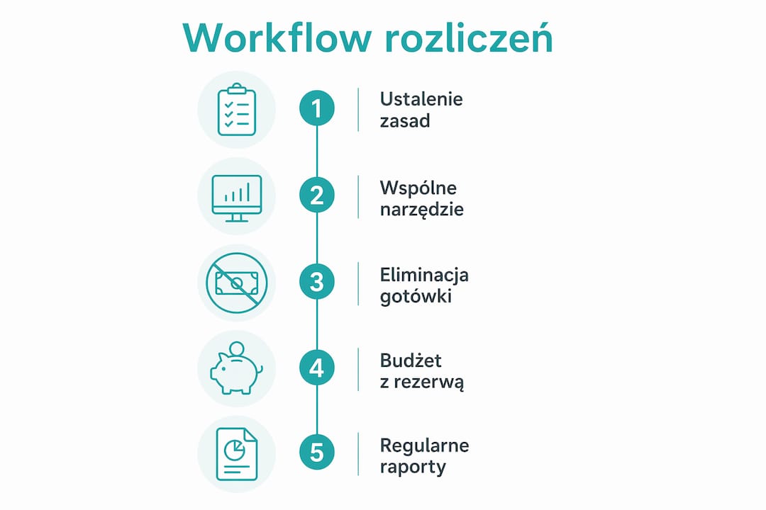 Grafika pokazująca, jak krok po kroku przebiega proces rozliczania składek klasowych