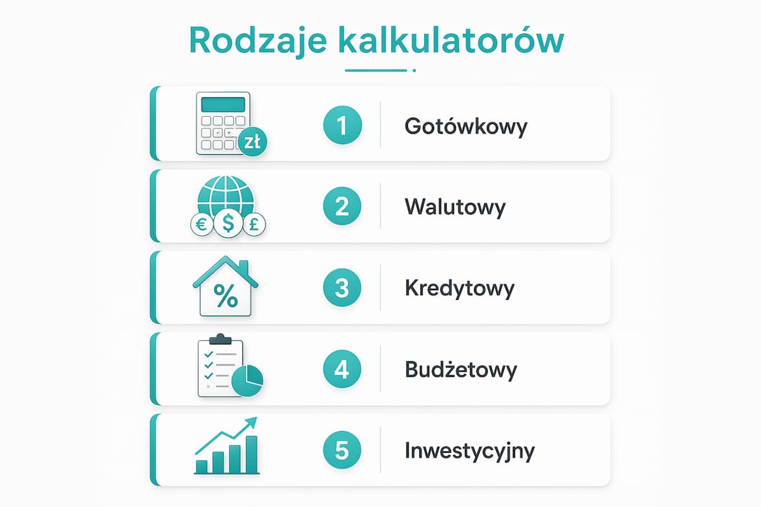 Infografika: przegląd najpopularniejszych kalkulatorów finansowych