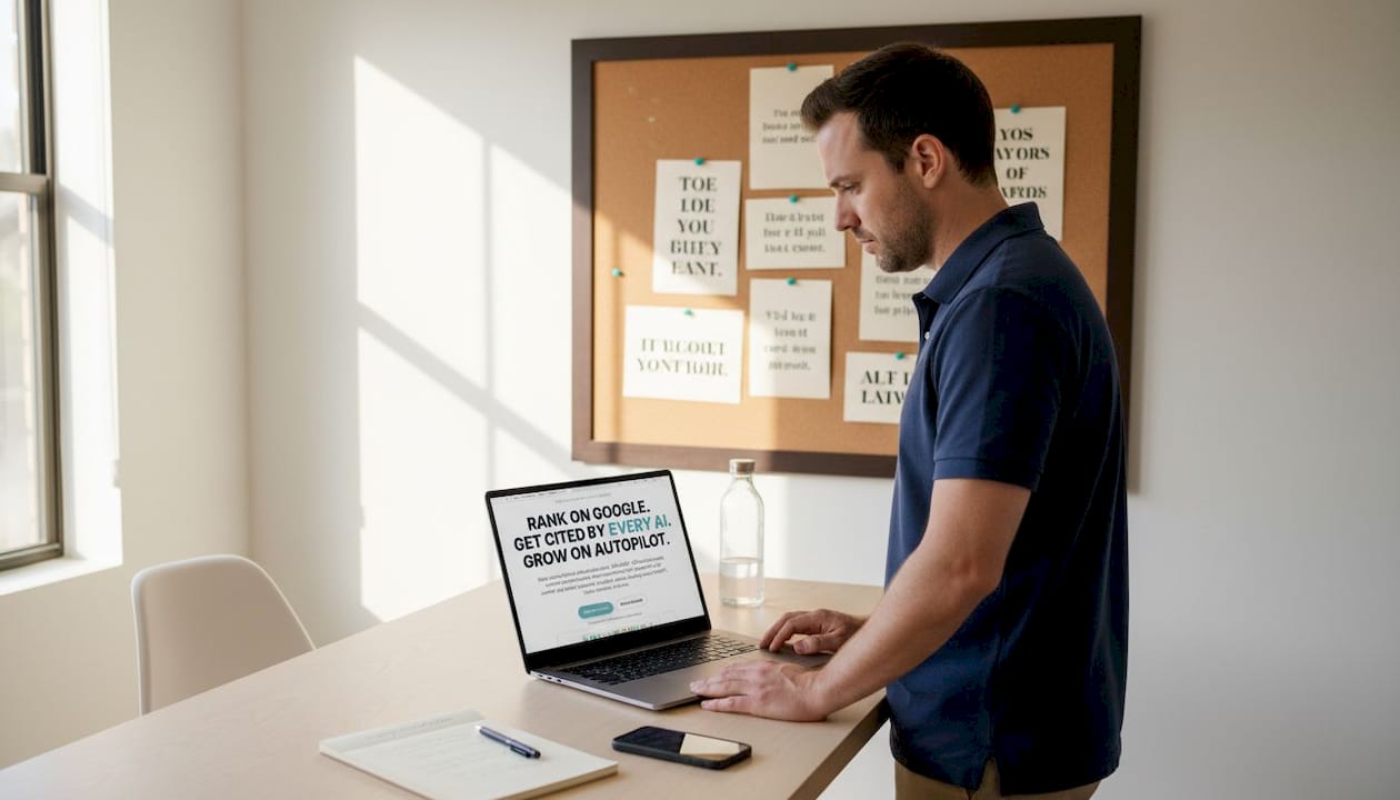 Business owner reviewing Google Business Profile leads