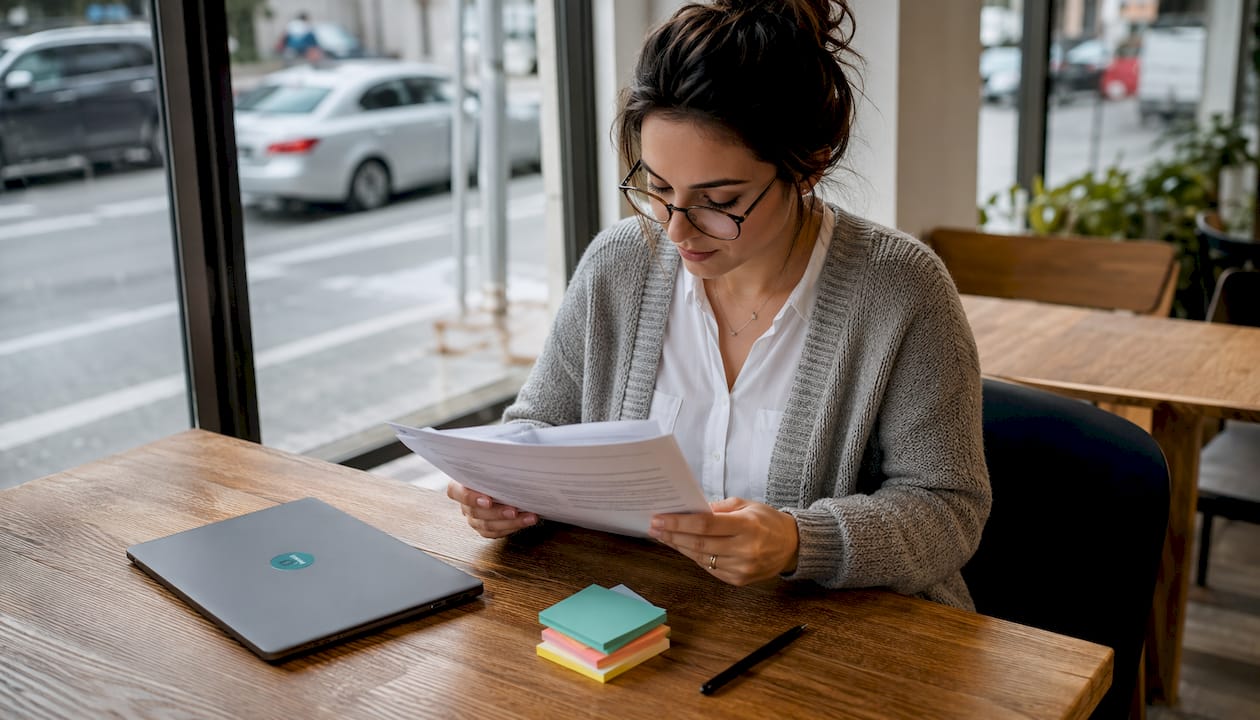 Content writer reviewing article for AI citation