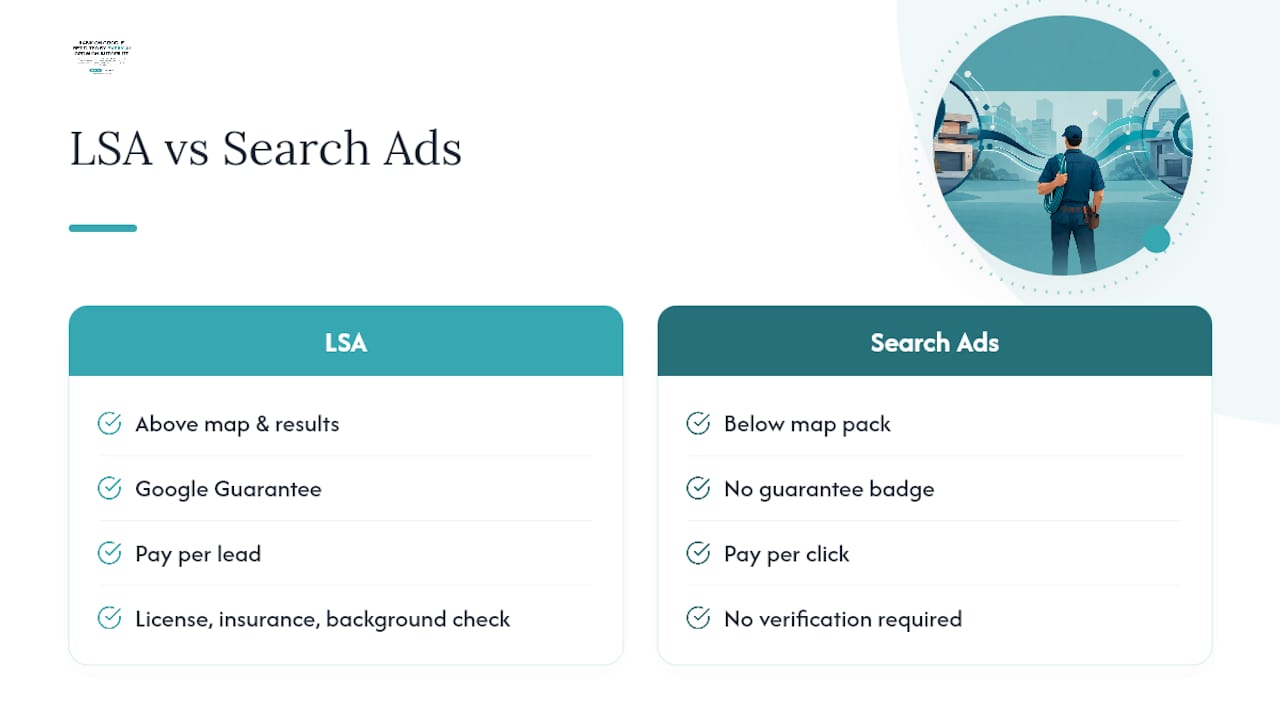 Comparison of LSA and search ads