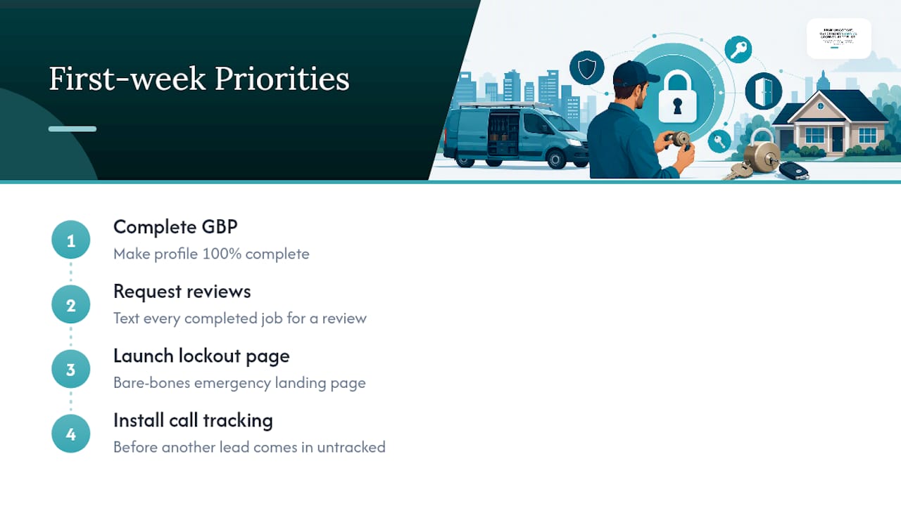 First-week locksmith SEO priorities