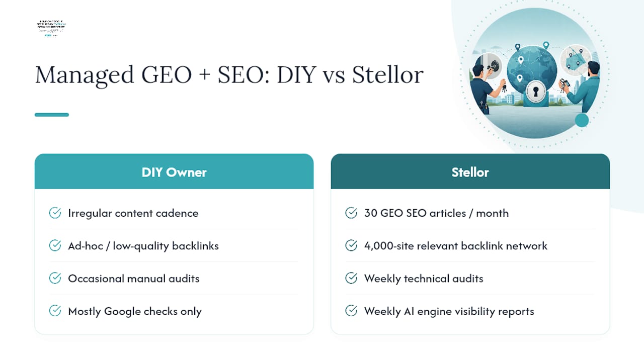 When It's Time to Bring in a Managed GEO + SEO Platform — overview diagram