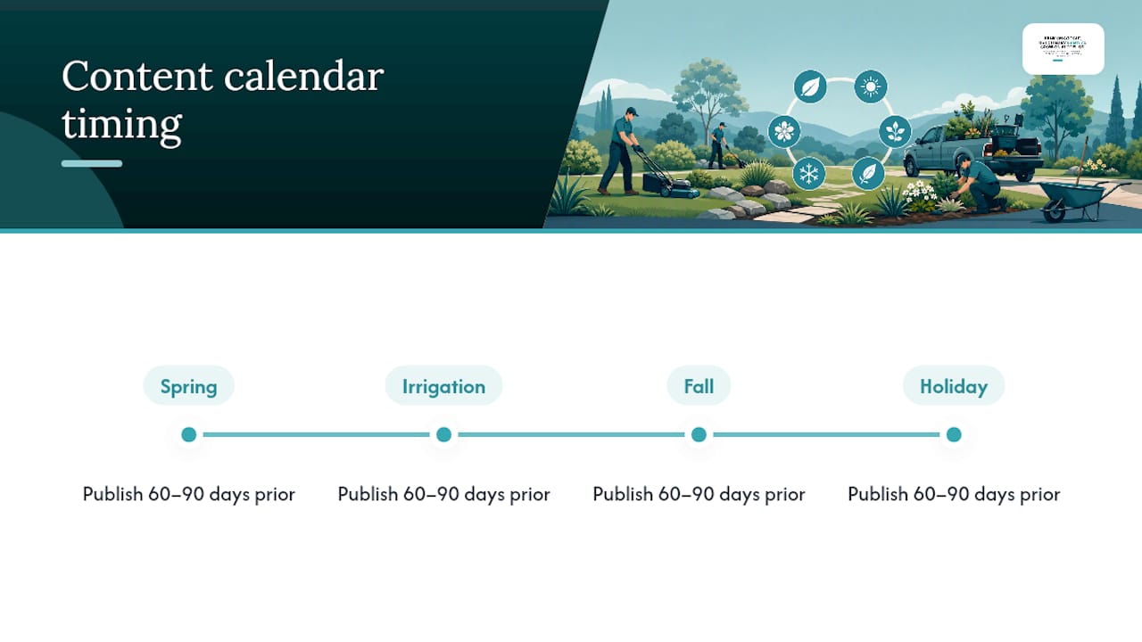 Seasonal landscaping content planning timeline