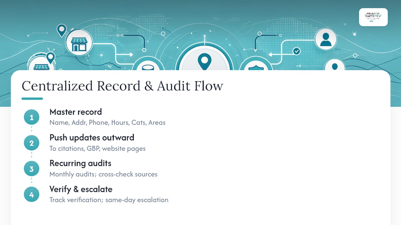 Centralized local business data workflow