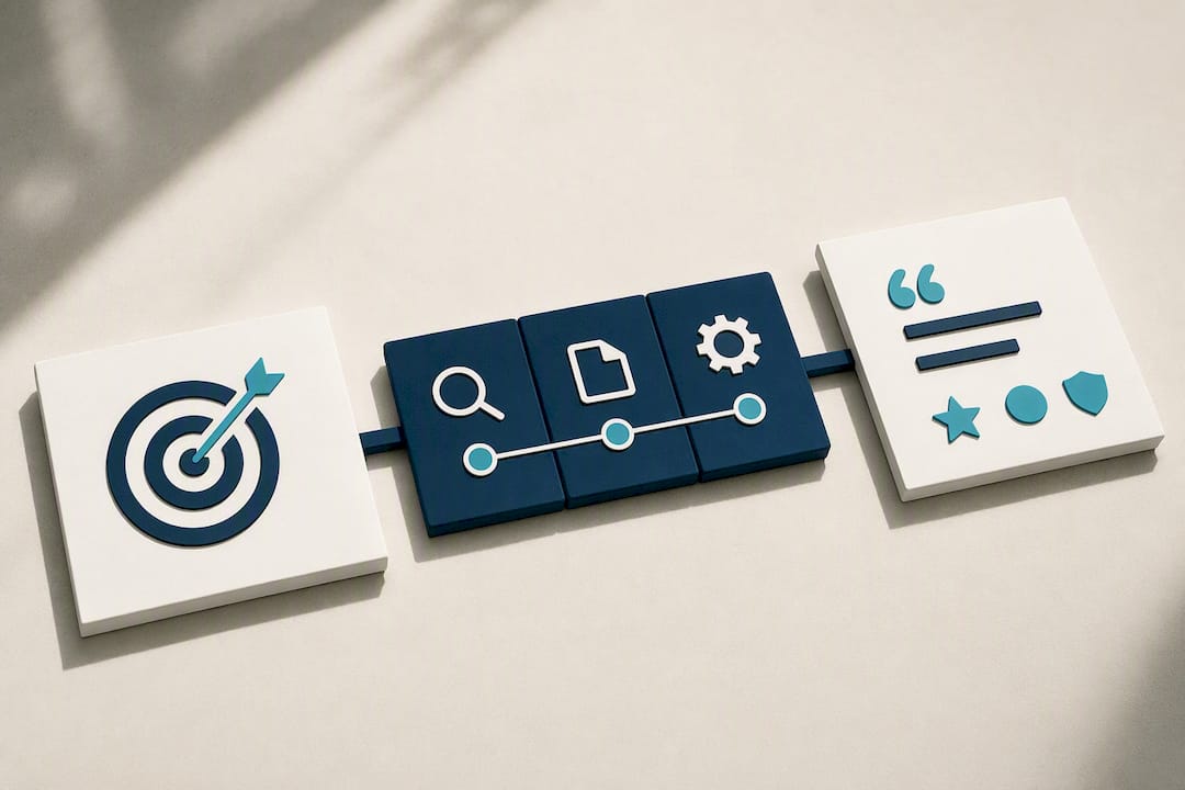 Illustrated service page content sequence