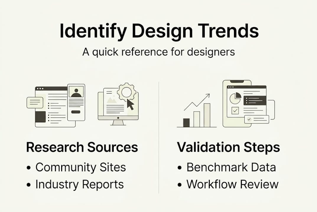 Infographic of design trend identification steps