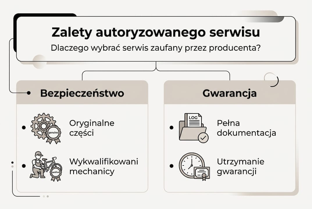 Infografika: Dlaczego warto korzystać z autoryzowanego serwisu rowerowego?
