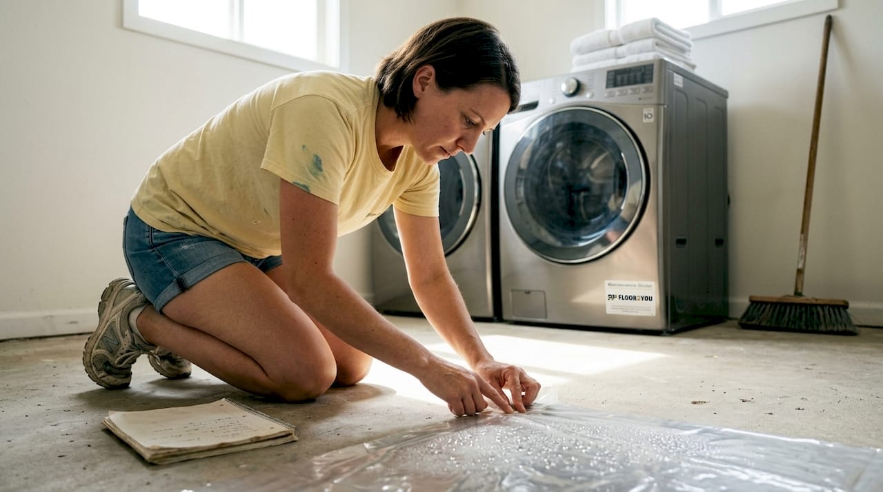 Homeowner tests moisture on concrete slab