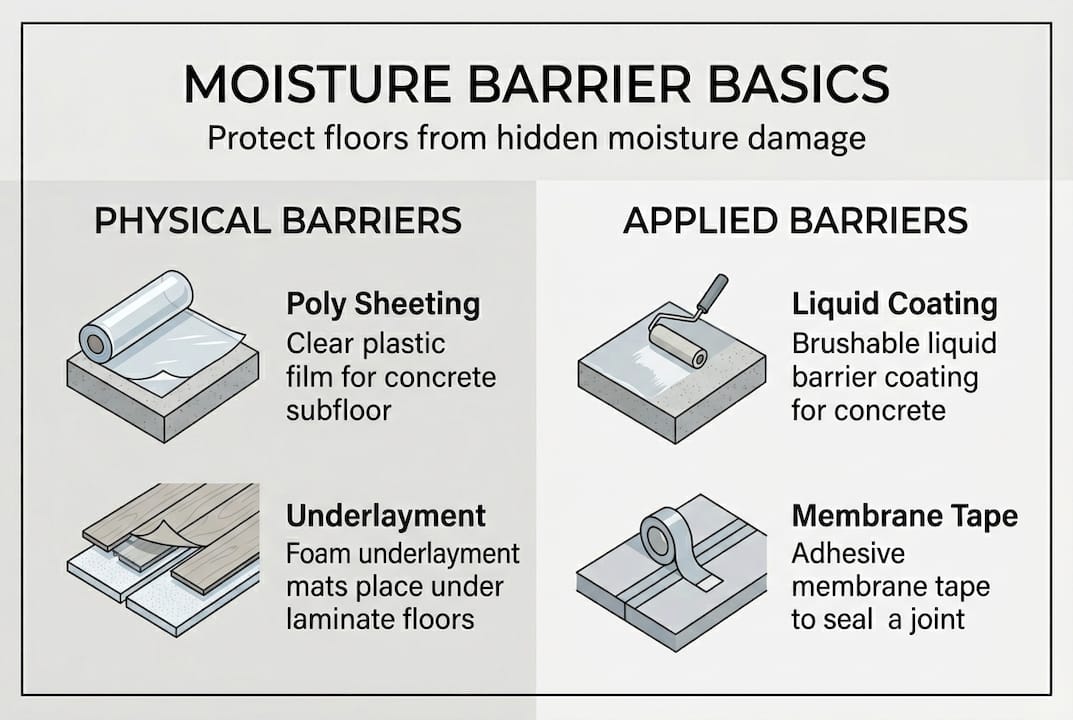 Infographic on moisture barrier types and features