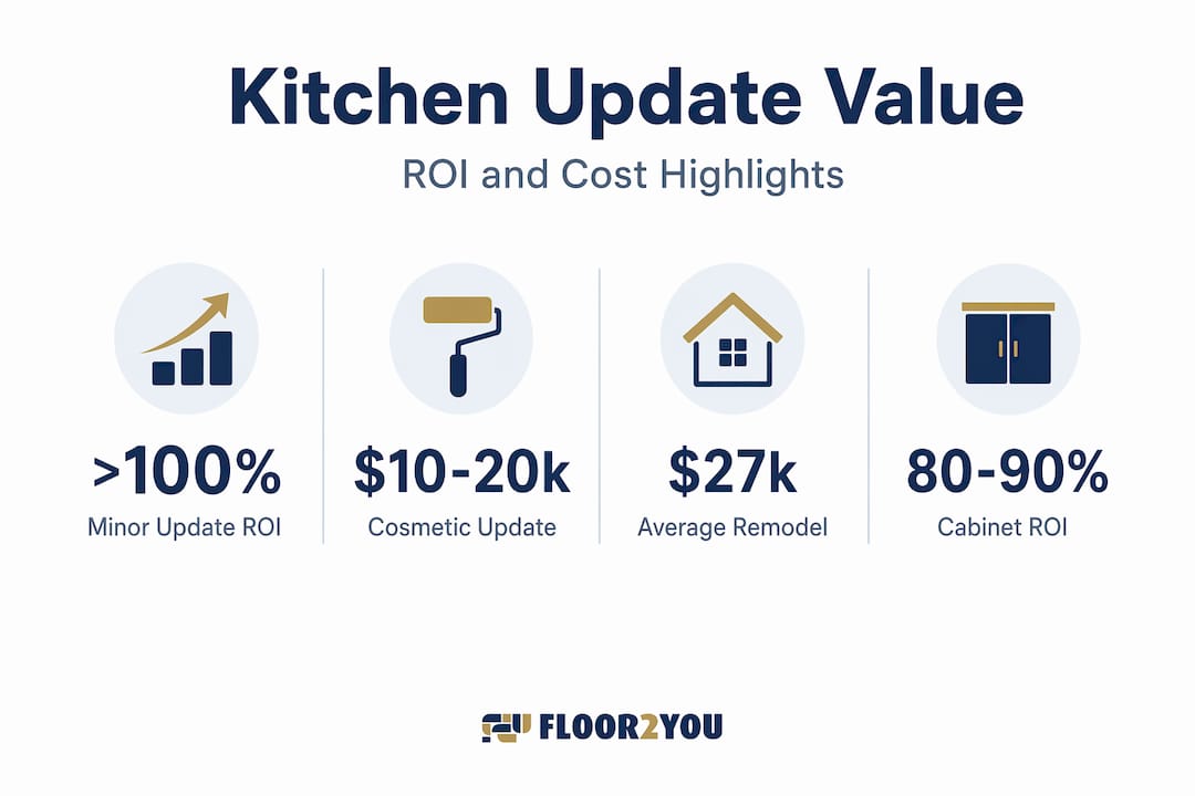 Infographic kitchen remodel ROI and costs