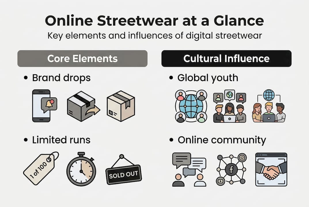 Infographic outlines online streetwear core elements