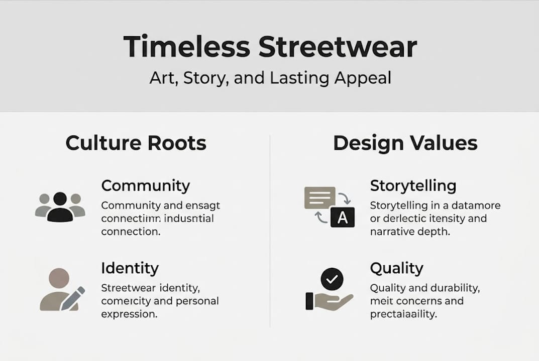 Infographic on timeless streetwear factors