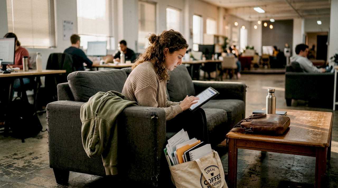 Marketing manager working on social ad targeting