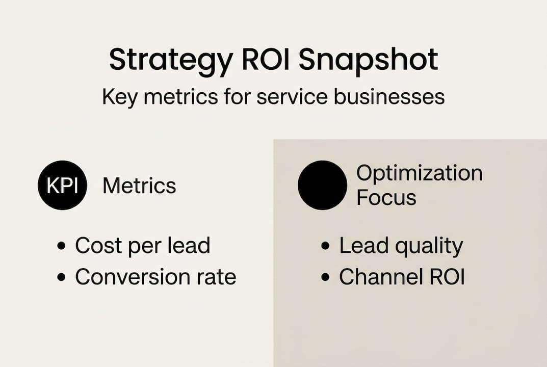 Infographic showing digital strategy ROI metrics