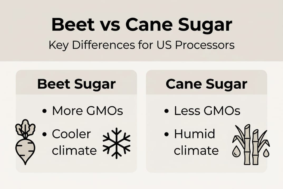 Infographic comparing beet and cane sugar