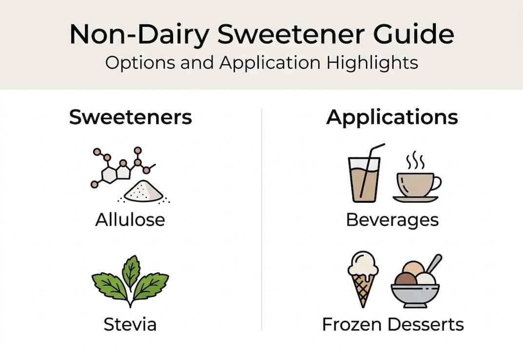 Infographic comparing non-dairy sweetener options