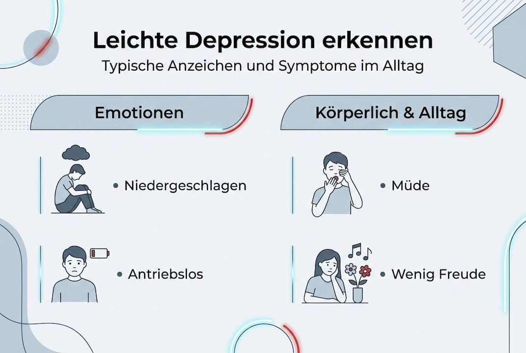Infografik: Woran erkenne ich eine leichte Depression?