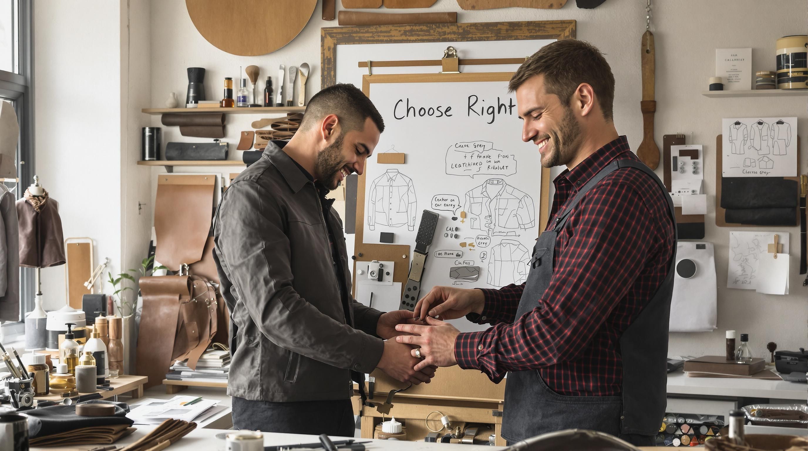 leather jacket fitting tailor