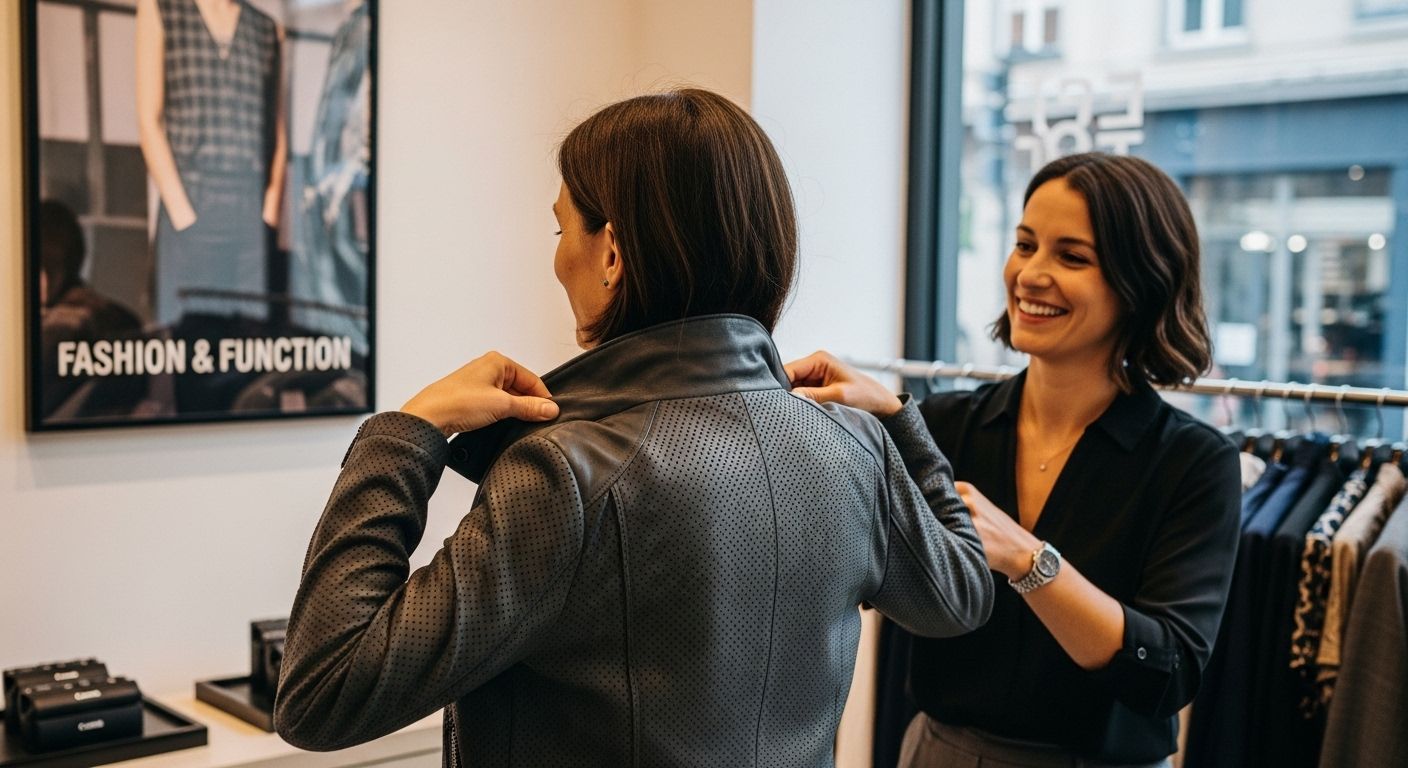 perforated leather boutique jacket
