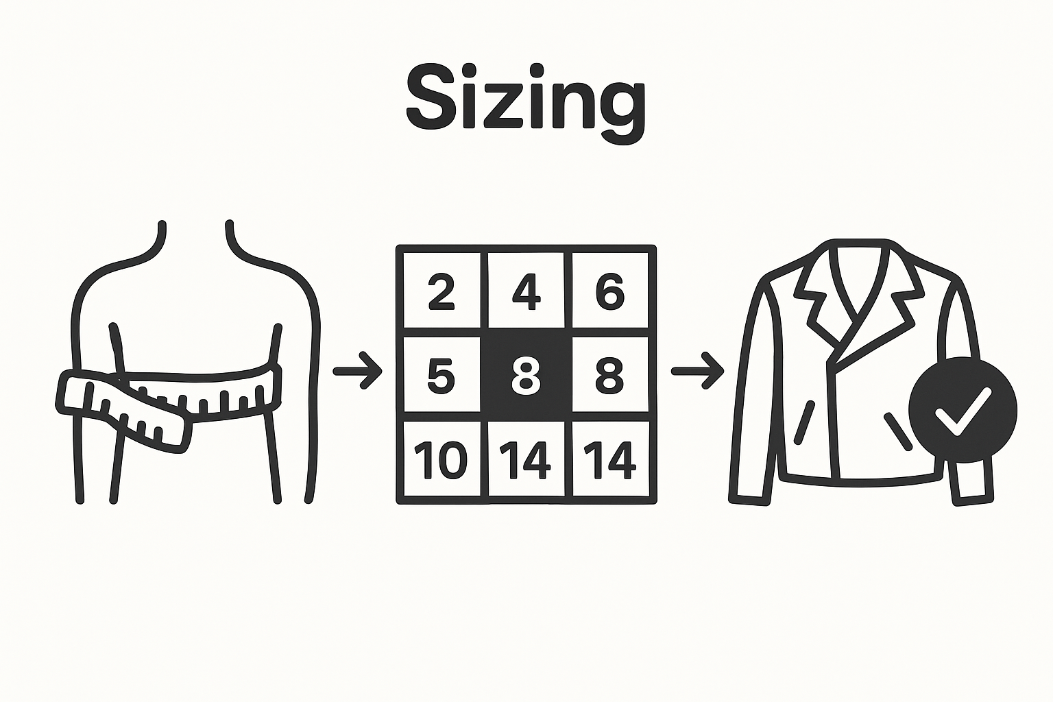 three-step leather size selection visual guide