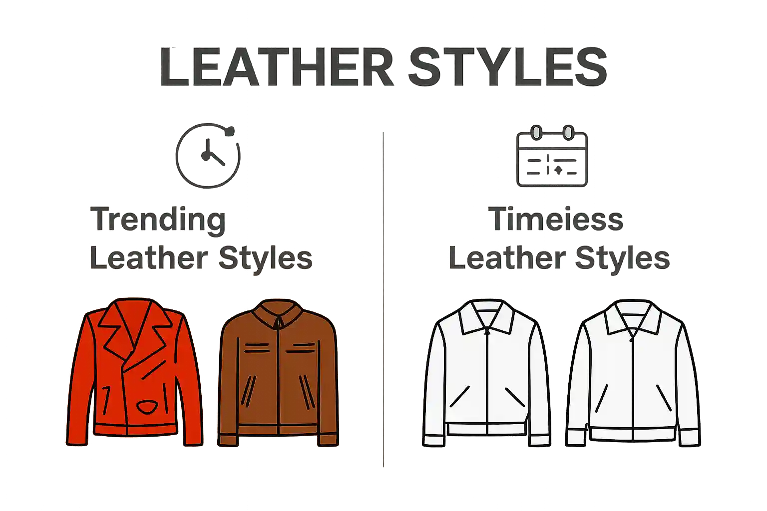 Visual comparison of trending vs timeless leather jacket styles