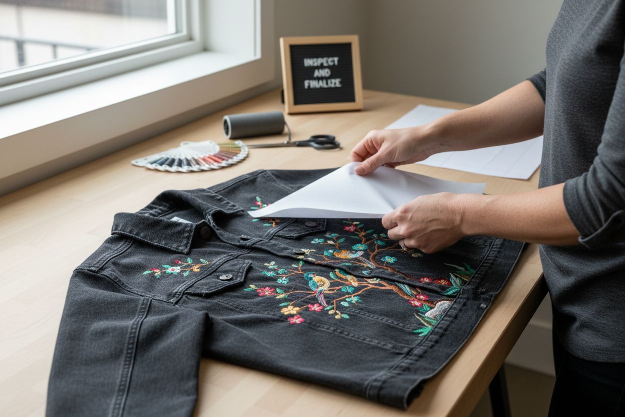 custom embroidery jacket inspection